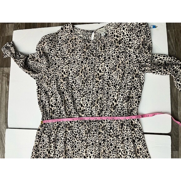 A New Day Women’s tiered dress Size XL Long Sleeve Animal Print Round Neck Rayon - Picture 7 of 14